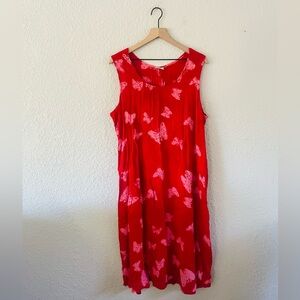 Vintage Red butterfly midi dress